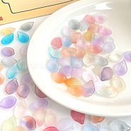 Acrylic Pendants, Frosted, Gradient Color, Petal, Mixed Color, 23.3x16mm, Hole: 1.6mm, about 1440pcs/500g(OACR-K008-12)