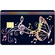 PVC Plastic Waterproof Card Stickers, Self-adhesion Card Skin for Bank Card Decor, Rectangle, Musical Note, 186.3x137.3mm(DIY-WH0432-135)