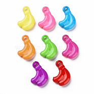 Opaque Acrylic Pendants, Banana, Mixed Color, 18x14x5mm, Hole: 2mm, about 800pcs/500g(MACR-N013-051)