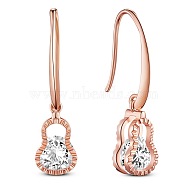 SHEGRACE 925 Sterling Silver Earring, with Grade AAA Cubic Zirconia, Calabash, Rose Gold, 35mm(JE701A)