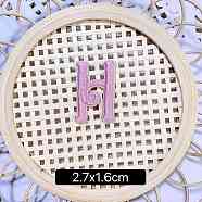 Computerized Embroidery Cloth Self Adhesive Patches, Stick on Patch, Costume Accessories, Letter, Pink, H:27x16mm(FIND-TAC0002-01H)