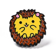 Hedgehog Enamel Pin, Animal Alloy Badge for Backpack Clothing, Electrophoresis Black, Yellow, 25x24x2mm, Pin: 1mm(JEWB-F016-03EB)