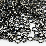 Iron Split Rings, Double Loops Jump Rings, Cadmium Free & Nickel Free & Lead Free, Gunmetal, 5x1.4mm, about 4.3mm inner diameter, Single Wire: 0.7mm, about 13000pcs/1000g(JRD5MM-01B-NF)