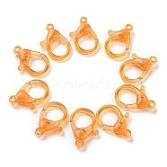 Transparent Plastic Lobster CLaw Clasps, Sandy Brown, 26x19x6mm, Hole: 2mm(KY-H005-A03)