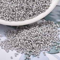 MIYUKI Delica Beads, Cylinder, Japanese Seed Beads, 11/0, (DB1528) Matte Opaque Light Smoke AB, 1.3x1.6mm, Hole: 0.8mm, about 2000pcs/10g(X-SEED-J020-DB1528)