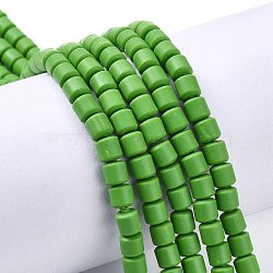Polymer Clay Bead Strands, Column, Olive Drab, 5~7x6mm, Hole: 1.5~2mm, about 61~69pcs/strand, 15.74 inch(CLAY-T001-C09)