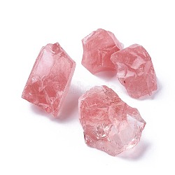 Cherry Quartz Glass Beads, Nuggets, No Hole/Undrilled, 24.5~47x16~41x10~26.5mm, about 100g/bag(G-F621-17)