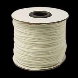 Nylon Thread, White, 1.5mm, about 100yards/roll(300 feet/roll)(NWIR-G006-1.5mm-01)