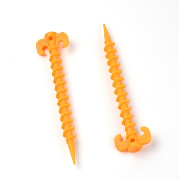 Plastic Screws, Camping Tent Accessories, Orange, 197x45.5x18.5mm, Hole: 6mm