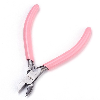 45# Carbon Steel Jewelry Pliers, Side Cutting Pliers, Side Cutter, Polishing, Pink, 11.25x6.7x0.85cm