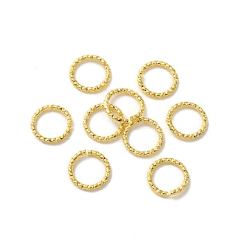 Brass Twist Jump Rings, Lead Free & Cadmium Free, Open Jump Rings, Real 24K Gold Plated, 18 Gauge, 8x1mm, Inner Diameter: 6mm