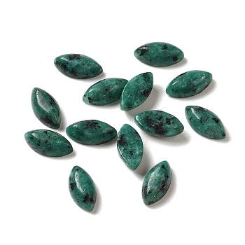 Natural Green Spot Jasper Cabochons, Horse Eye, 8x4x2.5~3mm