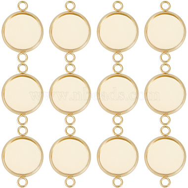 Real 24K Gold Plated Flat Round 201 Stainless Steel Links