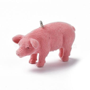 Platinum Hot Pink Pig Iron+Resin Pendants