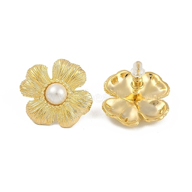 Flower Brass Stud Earrings(EJEW-Q391-24G)-3