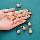 10 pcs pomme gemme pendentif à breloque cristal quartz guérison pendentifs en pierre naturelle boucle en argent rose pour bijoux collier boucle d'oreille fabrication d'artisanat(JX525I)-1