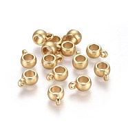 Alloy Hanger, Bail Beads, Lead Free & Nickel Free & Cadmium Free, Real 18K Gold Plated, Matte Gold Color, 9x6x4mm, Hole: 1.5mm(X-LF10108Y-MG-NR)
