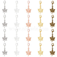 20pcs Maple Leaf Alloy Pendants Decorations Set, Alloy Lobster Clasp Charms, Clip-on Charm, for Keychain, Purse, Backpack Ornament, Mixed Color, 35mm, 5 colors, 4pcs/color, 20pcs(HJEW-AR0001-10)