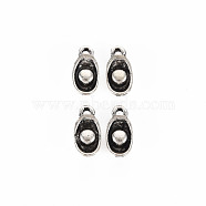 Tibetan Style Alloy Charms, Cadmium Free & Lead Free, Shoe-shaped Gold Ingot, Antique Silver, 10.5x5x3.5mm, Hole: 1.2mm, about 1950pcs/1000g(TIBE-S320-214AS)