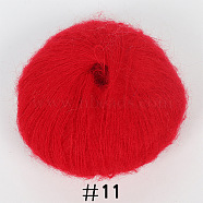 25g Angora Mohair Wool Knitting Yarn, for Shawl Scarf Doll Crochet Supplies, Red, 1mm(PW22070128455)