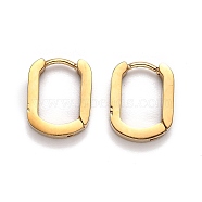 304 Stainless Steel Huggie Hoop Earrings, Oval, Golden, 14x11x3mm, Pin: 1mm(STAS-J033-11A-G)