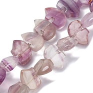 Natural Purple Fluorite Beads Strands, Bear, 12~13x18.5~19.5x6~6.5mm, Hole: 1mm, about 28~33pcs/strand, 12.99~16.54 inch(33~42cm)(G-F783-G04-01)