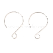 925 Sterling Silver Earring Hooks, Balloon Ear Wire with Loops, Silver, 24x16x0.5mm, Hole: 3mm, Pin: 0.5mm(STER-NH0009-01A)