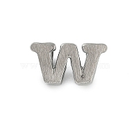 304 Stainless Steel Beads, Letter, Letter W, 7x13x5mm, Hole: 3mm(STAS-F310-21P-W)