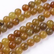Natural Crackle Agate Stone Bead Strands, Dyed & Heated, Round, 8mm, Hole: 1mm, about 48pcs/strand, 14.9 inch(G-R193-16-8mm)