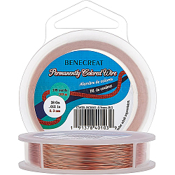 Round Craft Copper Wire, Other Color, 0.3mm, 28 Gauge(CWIR-BC0001-0.3mm-RG)
