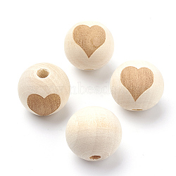 19mm OldLace Round Wood Beads(WOOD-S036-07)