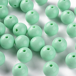 Opaque Acrylic Beads, Round, Aquamarine, 16x15mm, Hole: 2.8mm(X-MACR-S370-C16mm-A05)