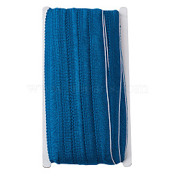 Polyester Ribbon, Fringe Lace Trim, Blue, 7/8~1 inch(23~25mm), about 25m/card(OCOR-TAC0005-09L)