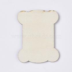 Undyed Unfinished Wooden Thread Winding Boards, for Cross-Stitch, Bone, PapayaWhip, 72.5x56x2.5mm(WOOD-T011-54)