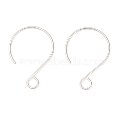 925 Sterling Silver Earring Hooks, Balloon Ear Wire with Loops, Silver, 24x16x0.5mm, Hole: 3mm, Pin: 0.5mm(STER-NH0009-01A)