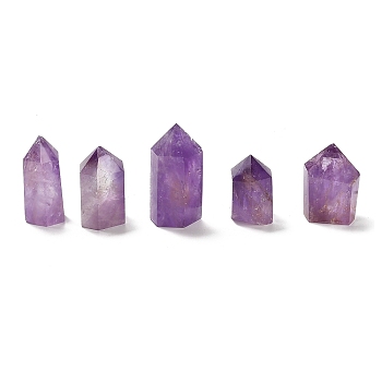 (Defective Closeout Sale: Broken Corners) Natural Amethyst Home Decorations, Display Decoration, Healing Stone Wands, for Reiki Chakra Meditation Therapy Decos, Hexagon Prism, 23.5~31.5x19.5~24.5x38.5~58.5mm