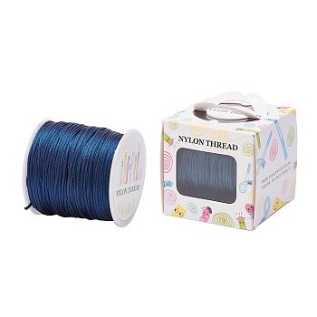 Nylon Thread, Rattail Satin Cord, Prussian Blue, 1.0mm, about 76.55 yards(70m)/roll