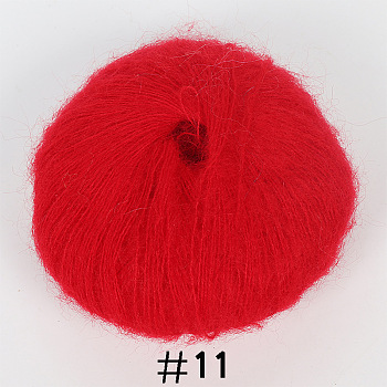 25g Angora Mohair Wool Knitting Yarn, for Shawl Scarf Doll Crochet Supplies, Red, 1mm