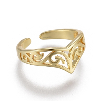 Adjustable Brass Toe Rings, Open Cuff Rings, Open Rings, Golden, US Size 1 3/4(13mm)