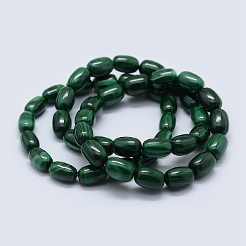 Natural Malachite Stretch Bracelets, Drum, 2 inch(5.2cm)