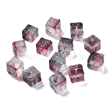 Dark Red Square Glass Beads