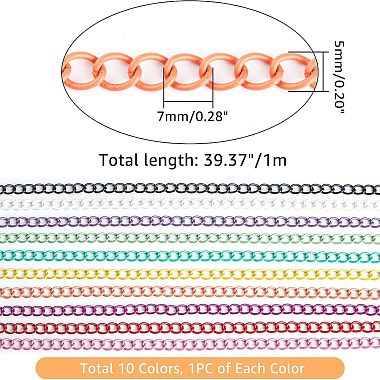 супернаходки 10шт 10 цвета железная бордюрная цепочка(DIY-FH0004-81)-2