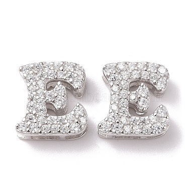 Letter E Cubic Zirconia Beads