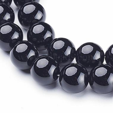 Natural Black Onyx Round Beads Strands(GSR12mmC097)-2