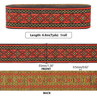 Ruban losange plat en polyester de style ethnique de 7 m(OCOR-WH0082-131)-2