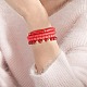 8Pcs 8 Style Natural Red Agate & Glass & Polymer Clay Heishi Surfer Stretch Bracelets Set(BJEW-SW00083)-5