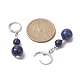 Round Natural Lapis Lazuli Dangle Earrings(EJEW-JE05536-05)-2