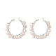 Boucles d'oreilles créoles perlées enveloppées de fil de perles naturelles pour femmes(EJEW-JE04758-02)-1