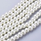 Creamy White Glass Pearl Round Loose Beads For Jewelry Necklace Craft Making(X-HY-6D-B02)-1
