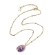 Natural Mixed Gemstone with Brass Pendant Necklaces(NJEW-JN04679)-6